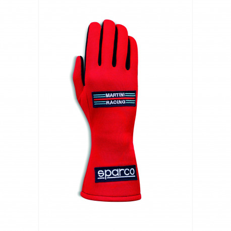 Gloves Race gloves Sparco MARTINI RACING LAND Classic with FIA 8856-2018 red | races-shop.com