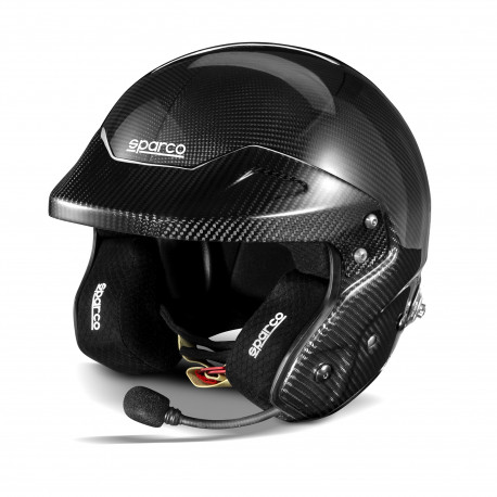 Open face helmets Helmet Sparco RJ-I CARBON with FIA 8859-2015 , HANS black | races-shop.com