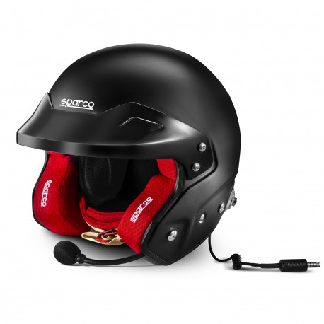 Open face helmets FIA open-face race helmet Sparco RJ-i (HANS + intercom), black/red | races-shop.com