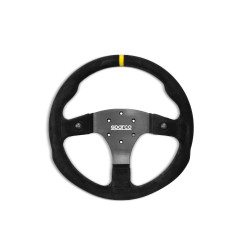 3 spoke steering wheel Sparco R330 B, 330mm, suede, flat, black/yellow