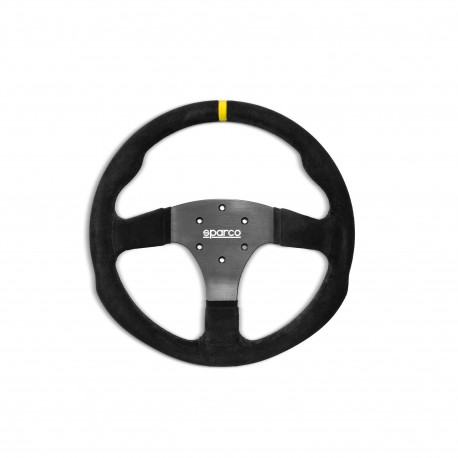 steering wheels 3 spoke steering wheel Sparco R350, 350mm, suede, flat, black/yellow | races-shop.com