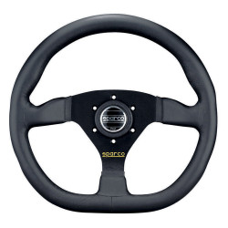 3 spokes steering wheel Sparco L360, TUV 330mm Leather, Flat