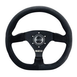 3 spoke steering wheel Sparco L360, 330mm, suede, flat, black