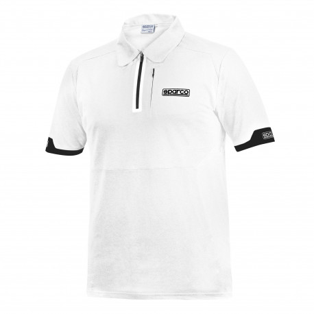 T-shirts Polo shirt SPARCO (zip), white | races-shop.com