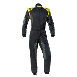 FIA racing suit OMP Tecnica HYBRID, black/yellow