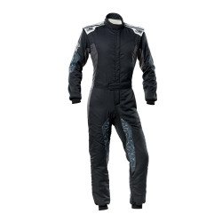 FIA racing suit OMP Tecnica HYBRID, black/grey