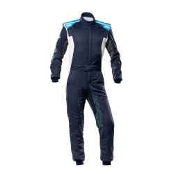 FIA race suit OMP Tecnica HYBRID blue/white/cyan