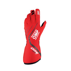 Race gloves OMP ONE EVO X with FIA homologation (external stitching) red