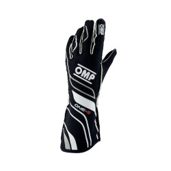 Race gloves OMP ONE-S with FIA homologation (external stitching) black/white