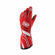 Race gloves OMP ONE-S with FIA homologation (external stitching) red/white