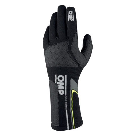 Gloves FIA mechanic gloves OMP PRO MECH EVO (internal stitching), black | races-shop.com