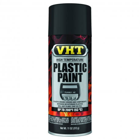 Engine spray paint VHT HIGH TEMPERATURE PLASTIC PAINT - Matte Black | races-shop.com