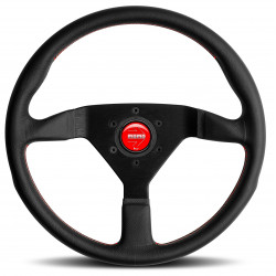 3 spokes steering wheel Red MOMO MONTECARLO 350mm, leather