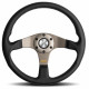 steering wheels 3 spokes steering wheel Silver MOMO TUNER 350mm, leather | races-shop.com