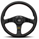 steering wheels 3 spoke steering wheel MOMO TUNER, 320mm, leather, 37mm offset, black | races-shop.com
