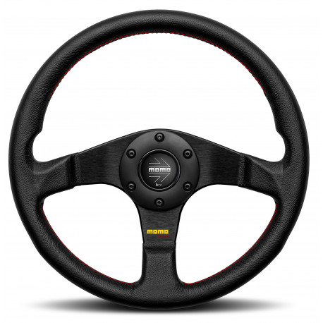 steering wheels 3 spoke steering wheel MOMO TUNER, 320mm, leather, 37mm offset, black | races-shop.com