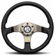 steering wheels 3 spokes steering wheel Silver MOMO TUNER 320mm, leather | races-shop.com