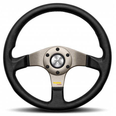 steering wheels 3 spokes steering wheel Silver MOMO TUNER 320mm, leather | races-shop.com