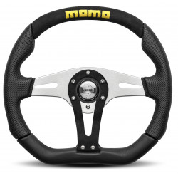 3 spokes steering wheel MOMO TREK 350mm, leather and alcantara