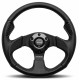 steering wheels 3 spoke steering wheel MOMO JET, 320mm, leather, 46mm offset, black/carbon | races-shop.com