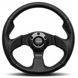 3 spoke steering wheel MOMO JET, 320mm, leather, 46mm offset, black/carbon