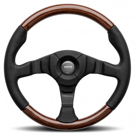 steering wheels 3 spokes steering wheel MOMO DARK FIGHTER WOOD 350mm | races-shop.com