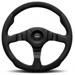 3 spoke steering wheel MOMO DARK FIGHTER, 350mm, alcantara, 36mm offset, black