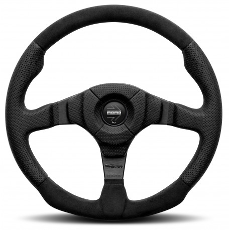 steering wheels 3 spoke steering wheel MOMO DARK FIGHTER, 350mm, alcantara, 36mm offset, black | races-shop.com