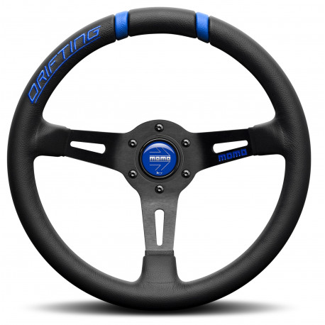 steering wheels 3 spokes steering wheel MOMO DRIFTING 330mm, Black Blue leather | races-shop.com