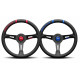 steering wheels 3 spokes steering wheel MOMO DRIFTING 330mm, Black Blue leather | races-shop.com