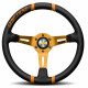 steering wheels 3 spokes steering wheel MOMO DRIFTING 350mm, Black Orange leather | races-shop.com