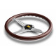 steering wheels 3 spoke steering wheel MOMO GRAND PRIX, 350mm, wood, 37mm offset, brown/silver | races-shop.com