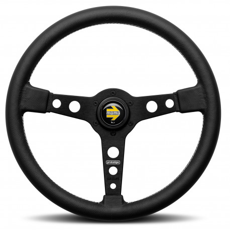 steering wheels 3 spoke steering wheel MOMO PROTOTIPO Black 370mm, leather | races-shop.com
