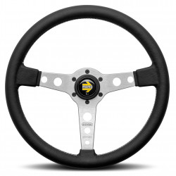 3 spoke steering wheel MOMO PROTOTIPO Silver 370mm, leather