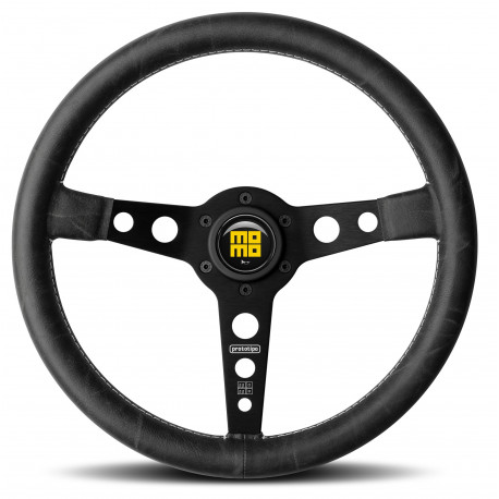 steering wheels 3 spoke steering wheel MOMO PROTOTIPO HERITAGE Black 350mm, leather | races-shop.com
