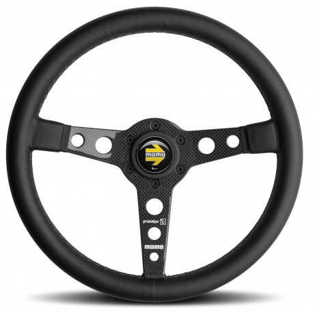 steering wheels 3 spoke steering wheel MOMO PROTOTIPO 6C Carbon, 350mm, leather, 30mm offset, black/carbon | races-shop.com