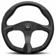 steering wheels 3 spoke steering wheel MOMO QUARK Black 350mm, leather | races-shop.com
