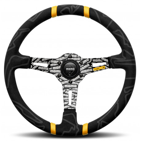 steering wheels 3 spoke steering wheel MOMO ULTRA Black 350mm, alcantara | races-shop.com
