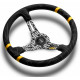 steering wheels 3 spoke steering wheel MOMO ULTRA, 350mm, alcantara, 70mm offset, black/yellow | races-shop.com