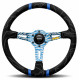 steering wheels 3 spoke steering wheel MOMO ULTRA Blue 350mm, alcantara | races-shop.com