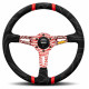 steering wheels 3 spoke steering wheel MOMO ULTRA, 350mm, alcantara, 70mm offset, black/red | races-shop.com