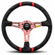 steering wheels 3 spoke steering wheel MOMO ULTRA Red 350mm, alcantara | races-shop.com