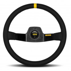 2 spoke steering wheel MOMO MOD.02, 350mm, suede, 87mm offset, black/yellow