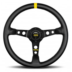3 spoke steering wheel MOMO MOD.07, 350mm, leather, 72mm offset, black/yellow