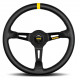 steering wheels 3 spoke steering wheel MOMO MOD.08, 350mm, leather, 88mm offset, black/yellow | races-shop.com