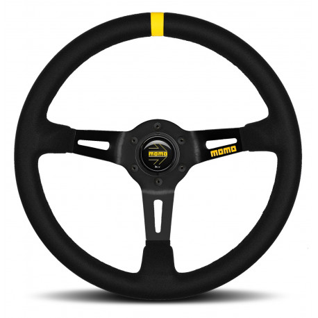steering wheels 3 spoke steering wheel MOMO MOD.08 black 350mm, suede | races-shop.com