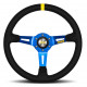 steering wheels 3 spoke steering wheel MOMO MOD.08 blue 350mm, suede | races-shop.com