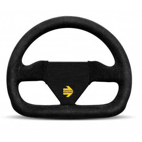 steering wheels 3 spoke steering wheel MOMO MOD.12 black 250mm, suede | races-shop.com