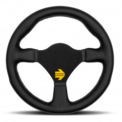 3 spoke steering wheel MOMO MOD.26, 260mm, leather, flat, black