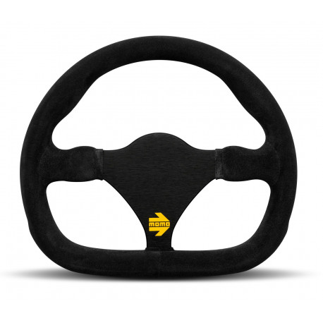 steering wheels 3 spoke steering wheel MOMO MOD.27, 270mm, suede, flat, black | races-shop.com
